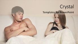  Presentation with unhappy - Colorful slide deck enhanced with unhappy couple with sexual problem backdrop and a lemonade colored foreground