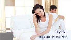  Presentation with upset - Amazing theme having male sfertilization - upset couple finding out results backdrop and a sky blue colored foreground