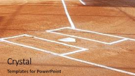  Presentation with softball - Presentation theme consisting of softball infield with chalked base background and a coral colored foreground