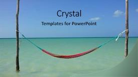  Presentation with crystal - PPT layouts featuring infinite - hammock hanging over crystal clear background and a teal colored foreground