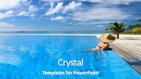  Presentation with hat - PPT theme enhanced with infinity - woman in hat relaxing background and a teal colored foreground