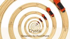  Presentation with steam - Slide set consisting of infinity loop - steam locomotive toy spiral rails background and a lemonade colored foreground