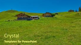 Presentation with infinity - Theme with infinity pier at picturesque summer lake with clouds reflecting in still water background and a tawny brown colored foreground