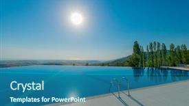  Presentation with infinity - Audience pleasing slide set consisting of infinity pool on the bright backdrop and a ocean colored foreground