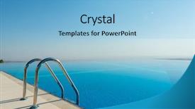  Presentation with infinity - Slide deck with infinity pool on the bright background and a light blue colored foreground