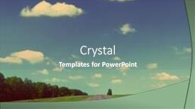  Presentation with blue-sky - Colorful PPT theme enhanced with infinity-road-under-blue-sky backdrop and a ocean colored foreground