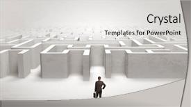  Presentation with business challenge businessman entrance maze - Beautiful PPT layouts featuring whitw man chance - businessman trying to decide which backdrop and a white colored foreground