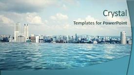  Presentation with infinity - PPT layouts with infinity swimming pool background and a sky blue colored foreground
