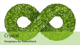  Presentation with infinity - Audience pleasing presentation theme consisting of infinity symbol from the green backdrop and a yellow colored foreground