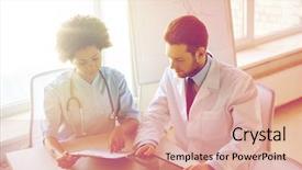  Presentation with health technology - Cool new theme with infirmier - health care people technology backdrop and a  colored foreground