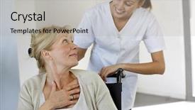  Presentation with elderly person - Colorful slide set enhanced with infirmier - nurse at home with elderly backdrop and a light gray colored foreground