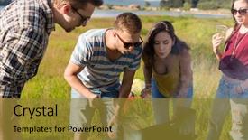  Presentation with bbq - Audience pleasing slide deck consisting of inflamation - group of friends having bbq backdrop and a gold colored foreground