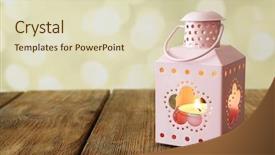  Presentation with surface chemistry - Colorful slides enhanced with inflamation - lantern on wooden surface backdrop and a  colored foreground