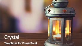  Presentation with lantern - Presentation with inflamation - lantern on wooden surface background and a tawny brown colored foreground
