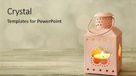  Presentation with lantern - Beautiful slides featuring inflamation - lantern on wooden surface backdrop and a soft green colored foreground