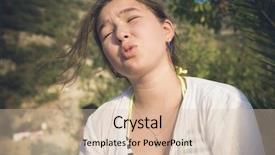  Presentation with teenage girl - Cool new slides with inflamation - outraged teenage girl outdoors portrait backdrop and a soft green colored foreground