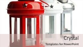  Presentation with lanterns - Theme consisting of inflamation - three decorative lanterns isolated background and a coral colored foreground