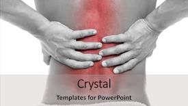  Presentation with back pain - Audience pleasing presentation consisting of inflammable - young man in towel holding backdrop and a light gray colored foreground