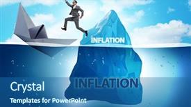  Presentation with inflation - Audience pleasing slide deck consisting of inflamtion - businessman in inflation concept wih backdrop and a ocean colored foreground