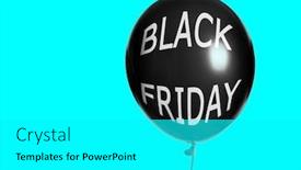  Presentation with friday - Audience pleasing PPT theme consisting of inflatable-black-balloon-photo backdrop and a white colored foreground