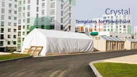  Presentation with rescue - PPT theme consisting of inflatable-camp-tent background and a  colored foreground