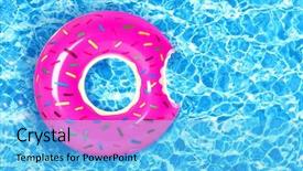  Presentation with swimming pool - Cool new slides with inflatable colorful donut in swimming backdrop and a light blue colored foreground