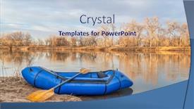  Presentation with expedition - Amazing PPT theme having inflatable-packraft-one-person-light backdrop and a lemonade colored foreground