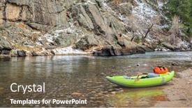  Presentation with fort - Presentation theme featuring inflatable-whitewater-kayak background and a tawny brown colored foreground