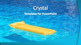  Presentation with blue yellow - PPT theme having inflatable yellow mattress in blue background and a teal colored foreground