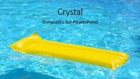  Presentation with blue yellow - Colorful presentation theme enhanced with inflatable yellow mattress in blue backdrop and a teal colored foreground