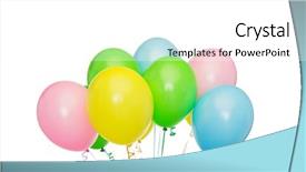  Presentation with helium - Amazing theme having inflated colorful helium balloons backdrop and a white colored foreground