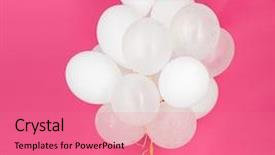  Presentation with helium - Cool new presentation theme with inflated white helium balloons backdrop and a coral colored foreground