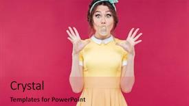  Presentation with chewing gum - Audience pleasing presentation consisting of inflating bubble of chewing gum backdrop and a red colored foreground