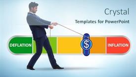  Presentation with deflation - Presentation theme having inflation-and-deflation-business-concept background and a sky blue colored foreground