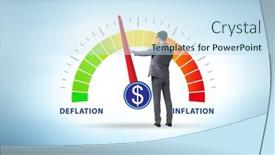  Presentation with deflation - Presentation design enhanced with inflation-and-deflation-business-concept background and a sky blue colored foreground