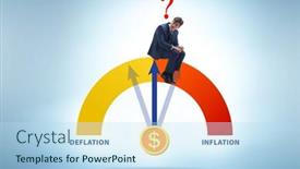  Presentation with deflation - PPT theme featuring inflation-and-deflation-business-concept background and a sky blue colored foreground