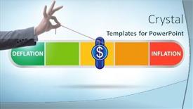  Presentation with deflation - PPT layouts having inflation-and-deflation-business-concept background and a cool aqua colored foreground