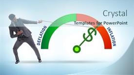  Presentation with deflation - PPT theme featuring inflation-and-deflation-business-concept background and a sky blue colored foreground