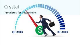  Presentation with deflation - Theme consisting of inflation-and-deflation-business-concept background and a cool aqua colored foreground