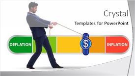  Presentation with deflation - PPT theme having inflation-and-deflation-business-concept background and a white colored foreground