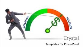  Presentation with deflation - Presentation design with inflation-and-deflation-business-concept background and a white colored foreground