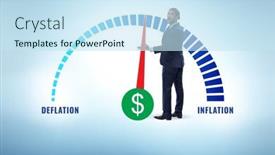  Presentation with deflation - Slide deck featuring inflation-and-deflation-business-concept background and a sky blue colored foreground