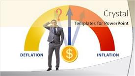  Presentation with deflation - PPT theme having inflation-and-deflation-business-concept background and a blonde colored foreground