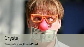  Presentation with nose - PPT theme featuring inflation and the rising cost background and a light gray colored foreground