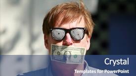  Presentation with inflation - Presentation theme enhanced with man wears hypnotic glasses background and a ocean colored foreground