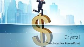  Presentation with inflation - Presentation theme having inflation-concept-with-sinking-dollar background and a  colored foreground