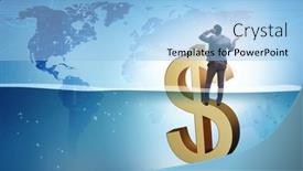  Presentation with inflation - PPT theme with inflation-concept-with-sinking-dollar background and a light blue colored foreground