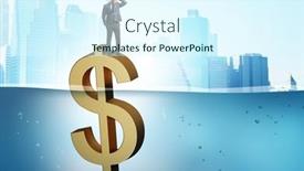  Presentation with inflation - Presentation design with inflation-concept-with-sinking-dollar background and a  colored foreground