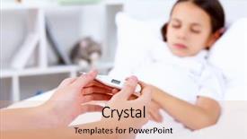  Presentation with influenza - Theme featuring influenza virus - little girl with illness background and a coral colored foreground