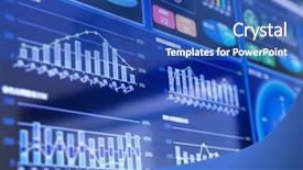 Presentation with business report - PPT theme featuring info - business financial report display background and a ocean colored foreground